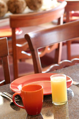 Orange Juice And Breakfast Plate