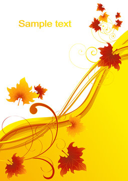 Autumnal leaf background, vector illustration