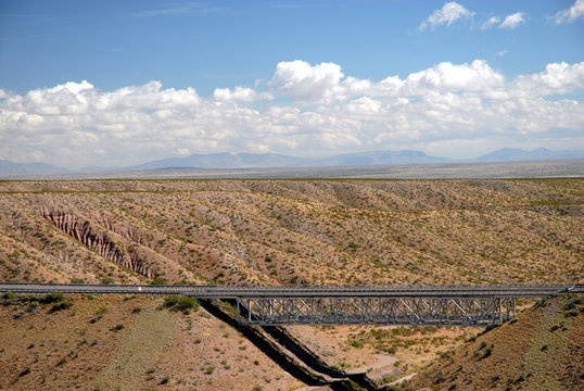A bridge viewed from the famous New Mexico highway Camino Real.