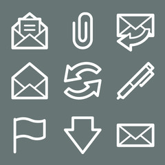 White e-mail web icons V2