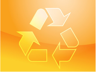 Recycling eco symbol illustration of three pointing arrows