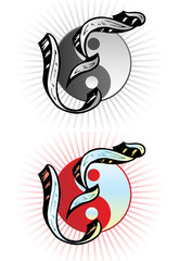 Obraz premium Tattoo style letter Y with relevant symbols incorporated