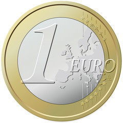 Pièce de un euro - obrazy, fototapety, plakaty