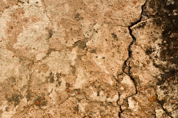 Old cracked wall, on a Lodhi tomb in New Delhi, India