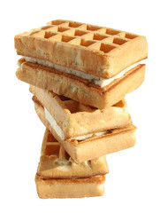 Plate with wafers on a white background.