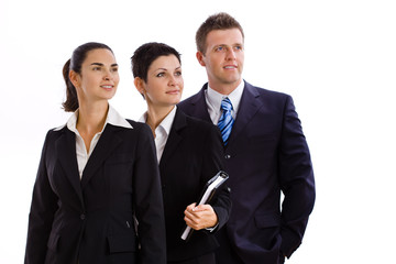 Team of happy successful business people smiling,