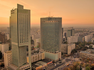 Warsaw downtown at dusk. © Stanisław Tokarski