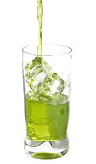 Drink with ice over white