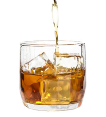 Drink with ice over white