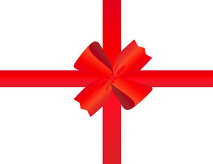 Red tape with a bow packing of a celebratory gift