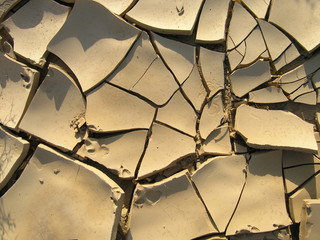 Dry cracked soil