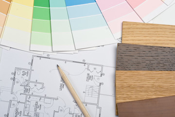 Abstract background from color guide and the house plan