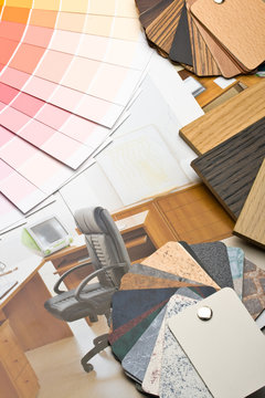 Abstract background from color guide and furniture catalogue