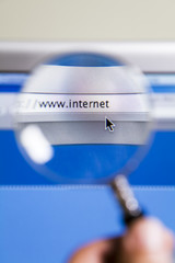 Magnifying glass on web browser