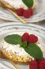 Raspberry tart with raspberry