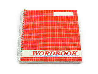 School wordbook isolated on white background