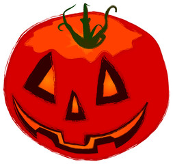 The Funny Helloween party pumpkin in orange color
