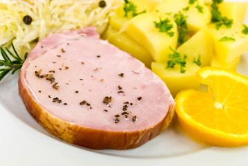 Kasseler Scheiben  mit Kartoffeln,Sauerkraut