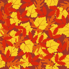 Naklejka na ściany i meble seamless pattern autumn leaves