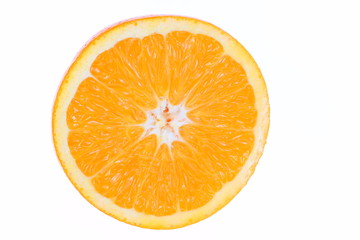 Orange fruit slice, isolated on white background