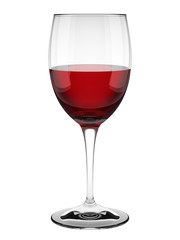 red wine glass isolated on white
