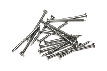 A pile of nails isolated on whtie background.