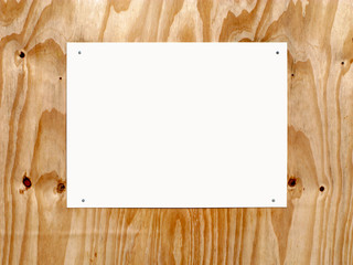 Large white blank sign on a wood board.