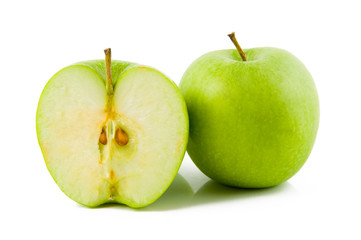 green apples isolated on white