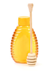 jar of sweet honey isolated on white background