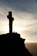 Lonely cross at dawn - 10044511
