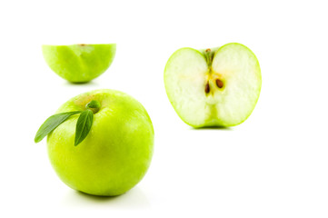 green apples isolated on white