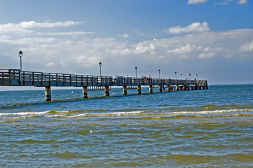 Beautiful landscape seaside and pier at Baltic sea