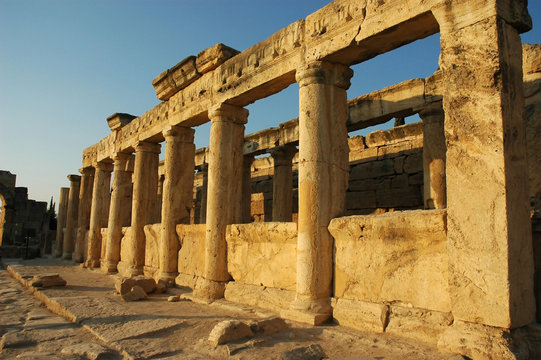 Ancient columns Hierapolis Turkey