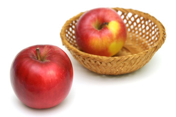 Red apples isolated on white.