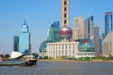 Naklejka premium zoom in to Shanghai landmark 2008