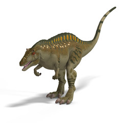 Plakat Dinosaur Acrocanthosaurus With Clipping Path over White