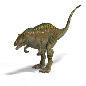 Dinosaur Acrocanthosaurus With Clipping Path over White