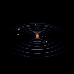 schematical image of the solar system. .With Clipping Path