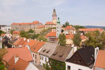 Fototapeta na wymiar czech historical town Cesky Krumlov enlisted in UNESCO