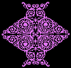 leaf pink design on black