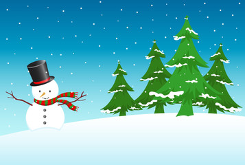 Vector illustration of Winter landscape