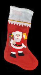 Weihnachtsstiefel mit Weihnachtsmann aus Filz