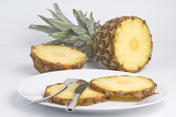 delicious fresh pineapple natural isolated on a white background