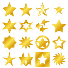 Lot d'étoiles dorées de différentes formes