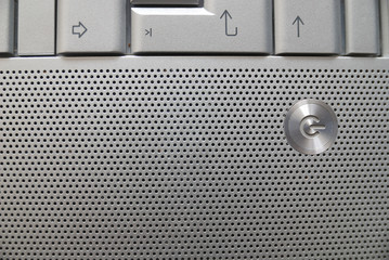 Close-up of a silver laptop