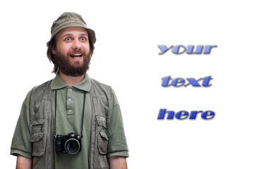 Photographer tourist with camera