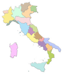 Italia suddivisa in regioni © Hellen