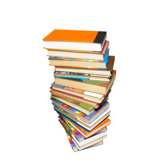 Stack of books isolated on white.