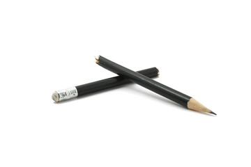 broken pencil isolated on white background