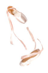 Obraz na płótnie Canvas brand new ballet shoes on a white background